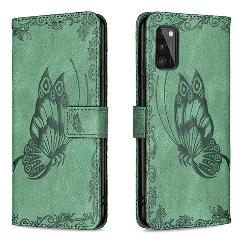 Coque Portefeuille Papillon Livre Cuir Etui Clapet B02F pour Samsung Galaxy A41 Vert