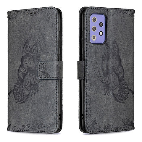 Coque Portefeuille Papillon Livre Cuir Etui Clapet B02F pour Samsung Galaxy A72 5G Noir