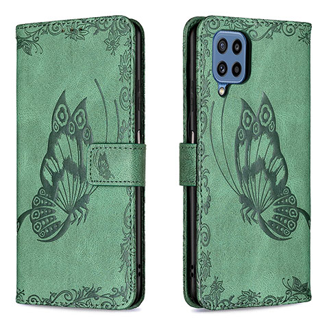 Coque Portefeuille Papillon Livre Cuir Etui Clapet B02F pour Samsung Galaxy M32 4G Vert