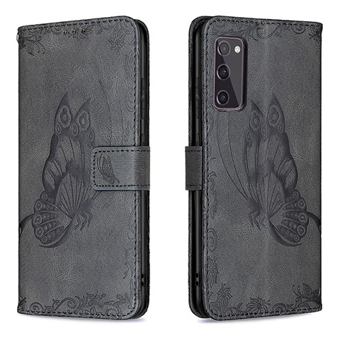 Coque Portefeuille Papillon Livre Cuir Etui Clapet B02F pour Samsung Galaxy S20 Lite 5G Noir