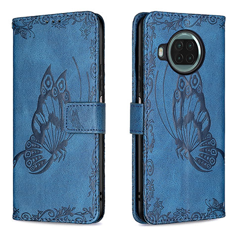 Coque Portefeuille Papillon Livre Cuir Etui Clapet B02F pour Xiaomi Mi 10T Lite 5G Bleu