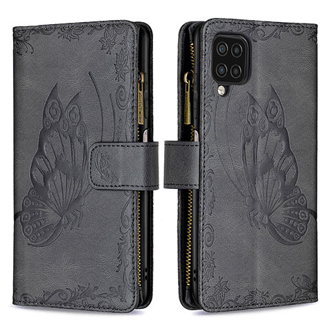 Coque Portefeuille Papillon Livre Cuir Etui Clapet B03F pour Samsung Galaxy A12 5G Noir