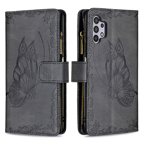 Coque Portefeuille Papillon Livre Cuir Etui Clapet B03F pour Samsung Galaxy A32 5G Noir