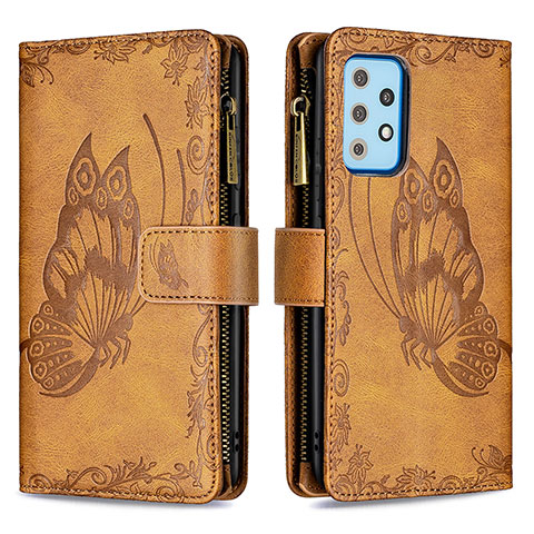 Coque Portefeuille Papillon Livre Cuir Etui Clapet B03F pour Samsung Galaxy A52 5G Marron