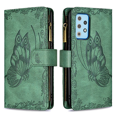 Coque Portefeuille Papillon Livre Cuir Etui Clapet B03F pour Samsung Galaxy A52 5G Vert