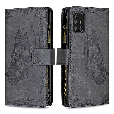 Coque Portefeuille Papillon Livre Cuir Etui Clapet B03F pour Samsung Galaxy A71 4G A715 Noir