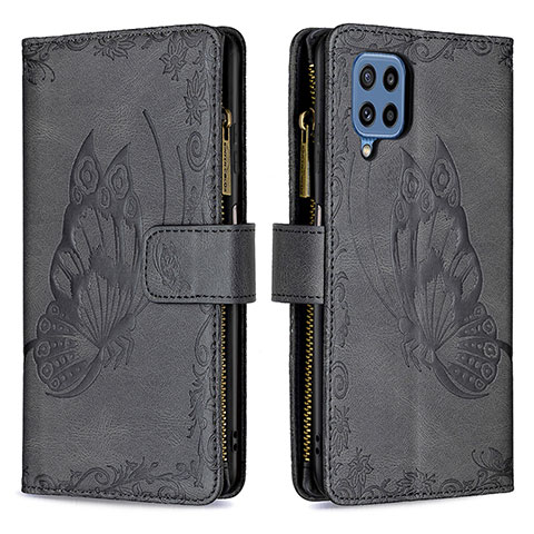 Coque Portefeuille Papillon Livre Cuir Etui Clapet B03F pour Samsung Galaxy M32 4G Noir