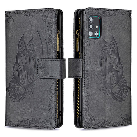 Coque Portefeuille Papillon Livre Cuir Etui Clapet B03F pour Samsung Galaxy M40S Noir