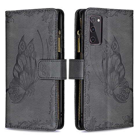 Coque Portefeuille Papillon Livre Cuir Etui Clapet B03F pour Samsung Galaxy S20 Lite 5G Noir