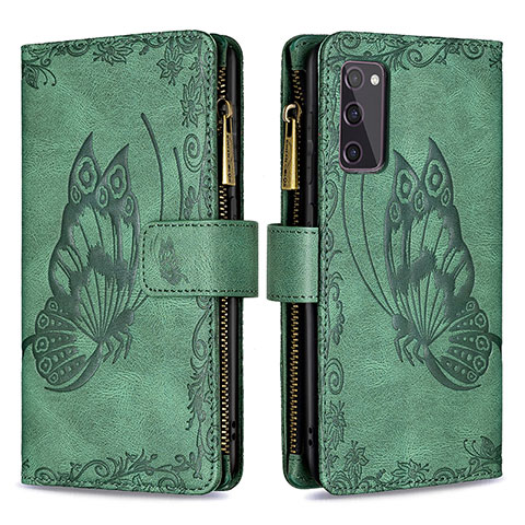 Coque Portefeuille Papillon Livre Cuir Etui Clapet B03F pour Samsung Galaxy S20 Lite 5G Vert