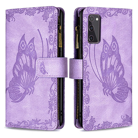 Coque Portefeuille Papillon Livre Cuir Etui Clapet B03F pour Samsung Galaxy S20 Lite 5G Violet Clair