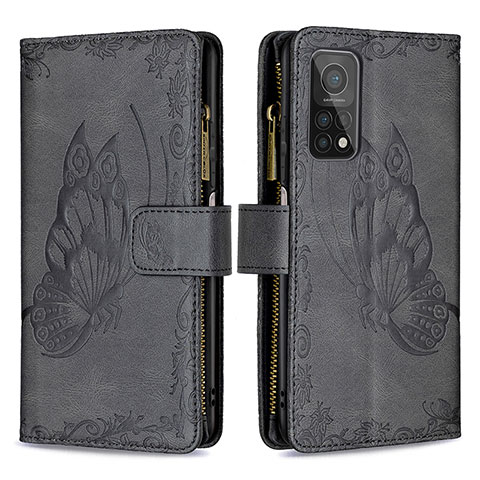 Coque Portefeuille Papillon Livre Cuir Etui Clapet B03F pour Xiaomi Mi 10T Pro 5G Noir