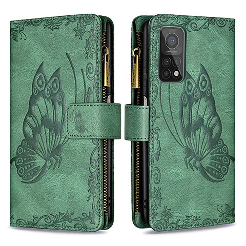 Coque Portefeuille Papillon Livre Cuir Etui Clapet B03F pour Xiaomi Mi 10T Pro 5G Vert