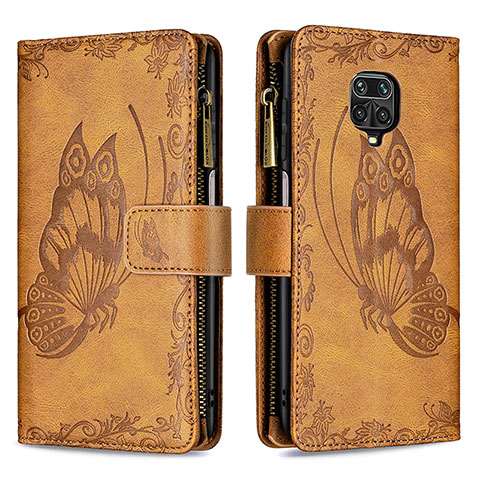 Coque Portefeuille Papillon Livre Cuir Etui Clapet B03F pour Xiaomi Poco M2 Pro Marron