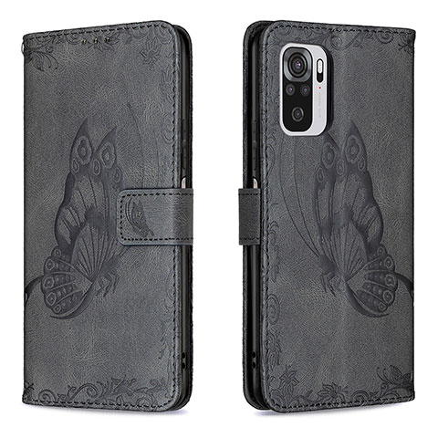 Coque Portefeuille Papillon Livre Cuir Etui Clapet B03F pour Xiaomi Poco M5S Noir