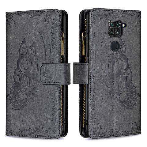 Coque Portefeuille Papillon Livre Cuir Etui Clapet B03F pour Xiaomi Redmi 10X 4G Noir