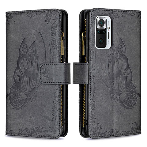 Coque Portefeuille Papillon Livre Cuir Etui Clapet B03F pour Xiaomi Redmi Note 10 Pro 4G Noir