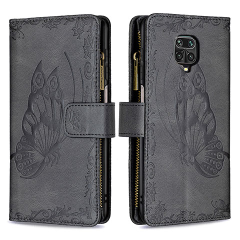 Coque Portefeuille Papillon Livre Cuir Etui Clapet B03F pour Xiaomi Redmi Note 9S Noir