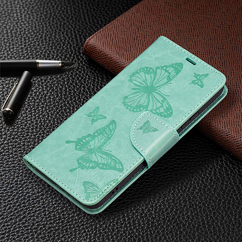 Coque Portefeuille Papillon Livre Cuir Etui Clapet B13F pour Samsung Galaxy S22 Plus 5G Vert