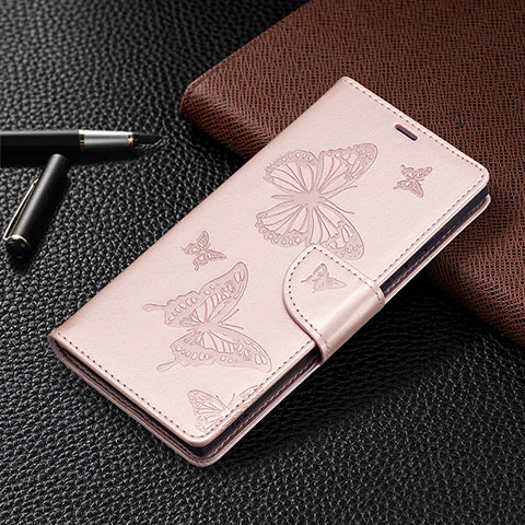 Coque Portefeuille Papillon Livre Cuir Etui Clapet B13F pour Samsung Galaxy S24 Ultra 5G Or