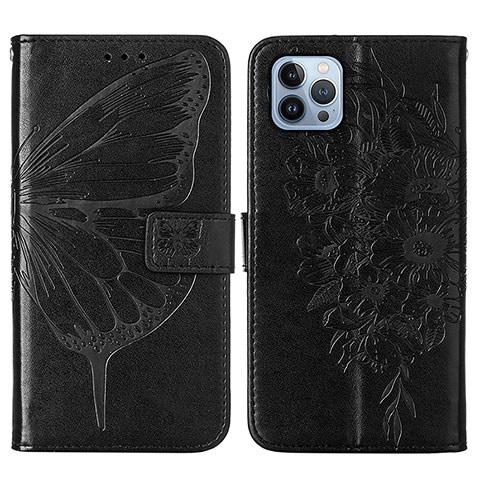 Coque Portefeuille Papillon Livre Cuir Etui Clapet L10 pour Apple iPhone 15 Pro Max Noir