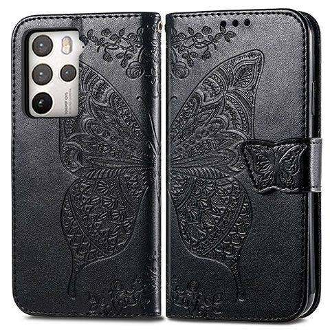 Coque Portefeuille Papillon Livre Cuir Etui Clapet pour HTC U23 5G Noir