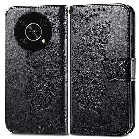 Coque Portefeuille Papillon Livre Cuir Etui Clapet pour Huawei Enjoy 50 Pro Noir