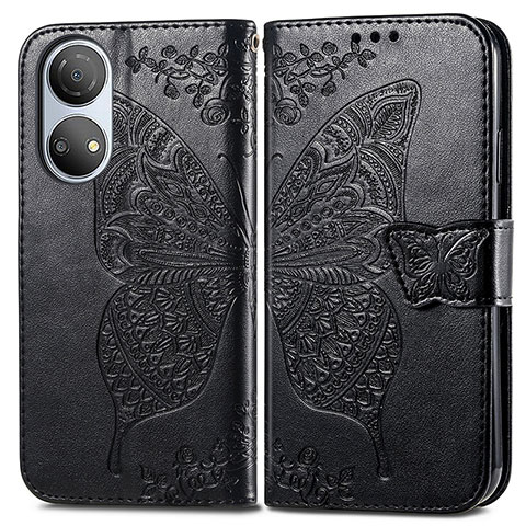 Coque Portefeuille Papillon Livre Cuir Etui Clapet pour Huawei Honor X7 Noir