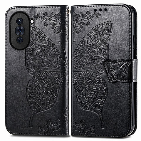 Coque Portefeuille Papillon Livre Cuir Etui Clapet pour Huawei Nova 10 Noir