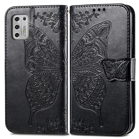 Coque Portefeuille Papillon Livre Cuir Etui Clapet pour Motorola Moto G Stylus (2021) Noir