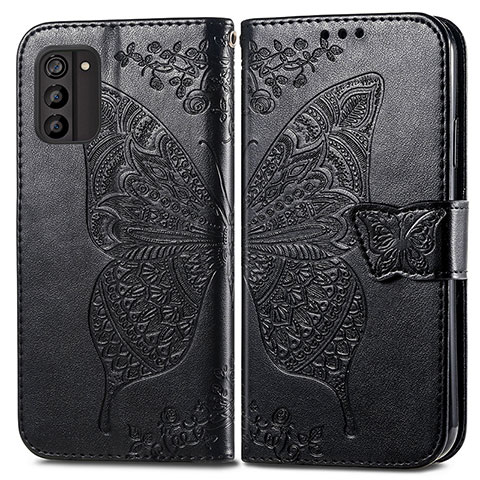 Coque Portefeuille Papillon Livre Cuir Etui Clapet pour Nokia G100 Noir