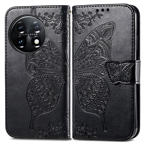 Coque Portefeuille Papillon Livre Cuir Etui Clapet pour OnePlus 11 5G Noir