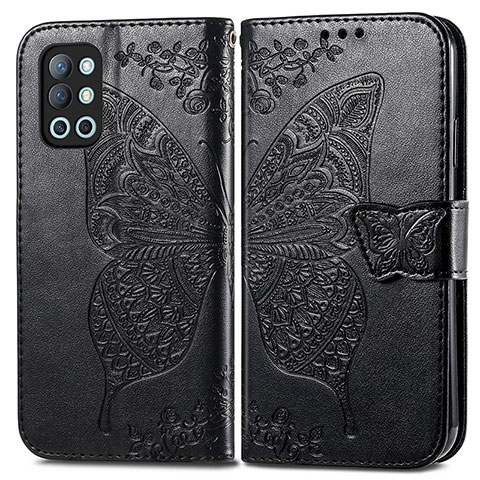 Coque Portefeuille Papillon Livre Cuir Etui Clapet pour OnePlus 9R 5G Noir