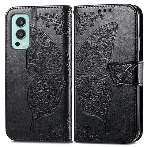 Coque Portefeuille Papillon Livre Cuir Etui Clapet pour OnePlus Nord 2 5G Noir