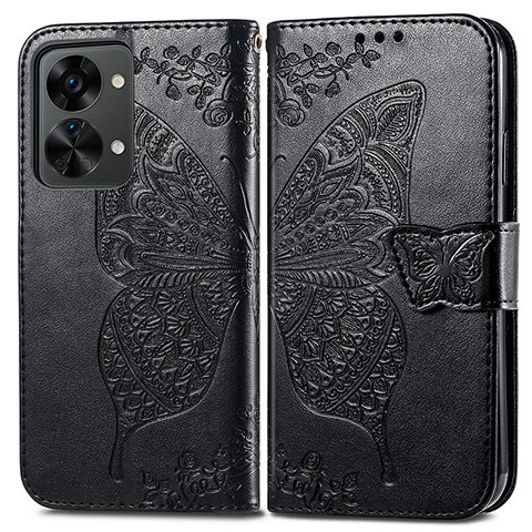 Coque Portefeuille Papillon Livre Cuir Etui Clapet pour OnePlus Nord 2T 5G Noir