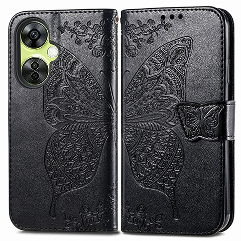 Coque Portefeuille Papillon Livre Cuir Etui Clapet pour OnePlus Nord CE 3 5G Noir