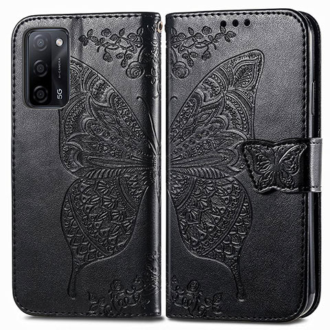 Coque Portefeuille Papillon Livre Cuir Etui Clapet pour Oppo A53s 5G Noir