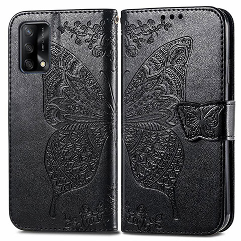 Coque Portefeuille Papillon Livre Cuir Etui Clapet pour Oppo A95 4G Noir