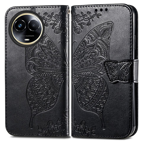 Coque Portefeuille Papillon Livre Cuir Etui Clapet pour Realme 11 5G Noir