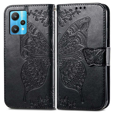 Coque Portefeuille Papillon Livre Cuir Etui Clapet pour Realme 9 Pro 5G Noir