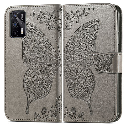 Coque Portefeuille Papillon Livre Cuir Etui Clapet pour Realme GT Neo 2T 5G Gris