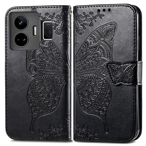 Coque Portefeuille Papillon Livre Cuir Etui Clapet pour Realme GT Neo5 5G Noir