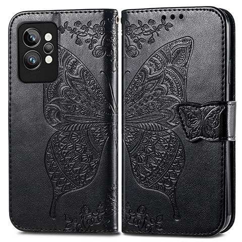 Coque Portefeuille Papillon Livre Cuir Etui Clapet pour Realme GT2 Pro 5G Noir