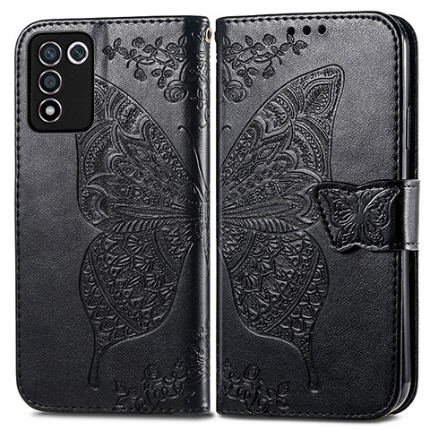 Coque Portefeuille Papillon Livre Cuir Etui Clapet pour Realme Q3s 5G Noir