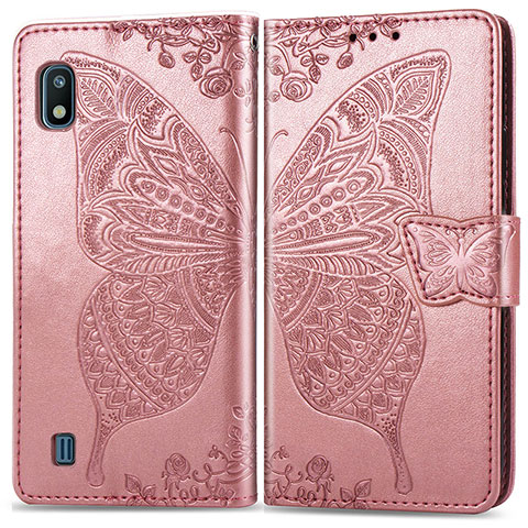 Coque Portefeuille Papillon Livre Cuir Etui Clapet pour Samsung Galaxy A10 Rose