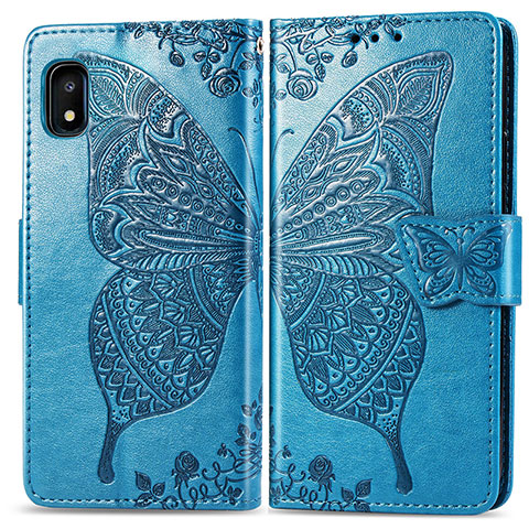 Coque Portefeuille Papillon Livre Cuir Etui Clapet pour Samsung Galaxy A10e Bleu