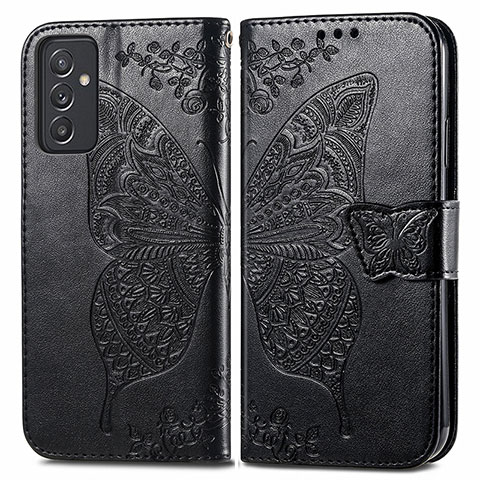 Coque Portefeuille Papillon Livre Cuir Etui Clapet pour Samsung Galaxy A15 5G Noir