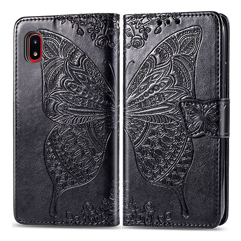 Coque Portefeuille Papillon Livre Cuir Etui Clapet pour Samsung Galaxy A20 SC-02M SCV46 Noir