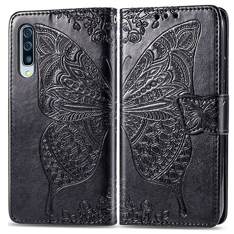 Coque Portefeuille Papillon Livre Cuir Etui Clapet pour Samsung Galaxy A70S Noir