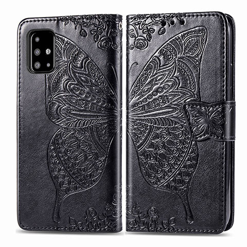 Coque Portefeuille Papillon Livre Cuir Etui Clapet pour Samsung Galaxy A71 5G Noir